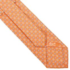 E.Marinella CRAVATTA IN SETA E ORANGE FIBER ARANCIONE Collezione orange fiber Clearance
