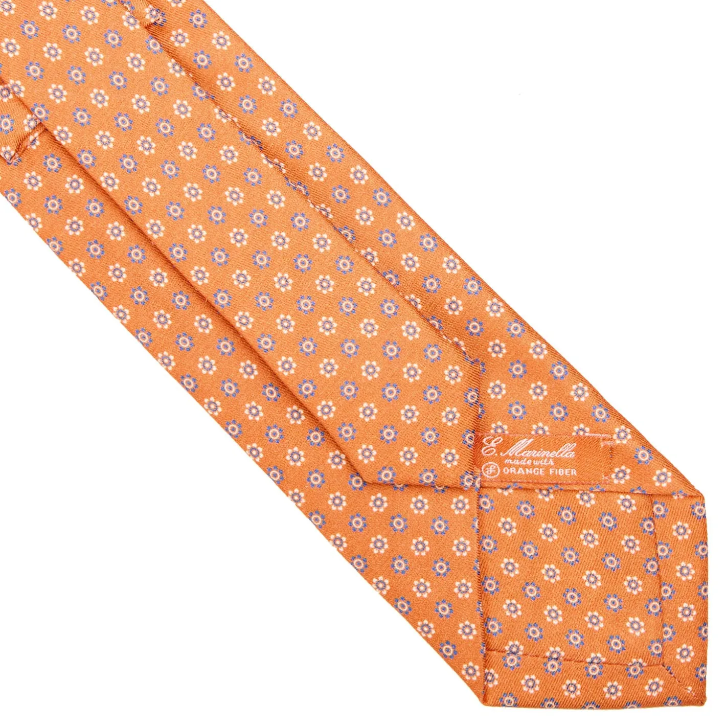 E.Marinella CRAVATTA IN SETA E ORANGE FIBER ARANCIONE Collezione orange fiber Clearance