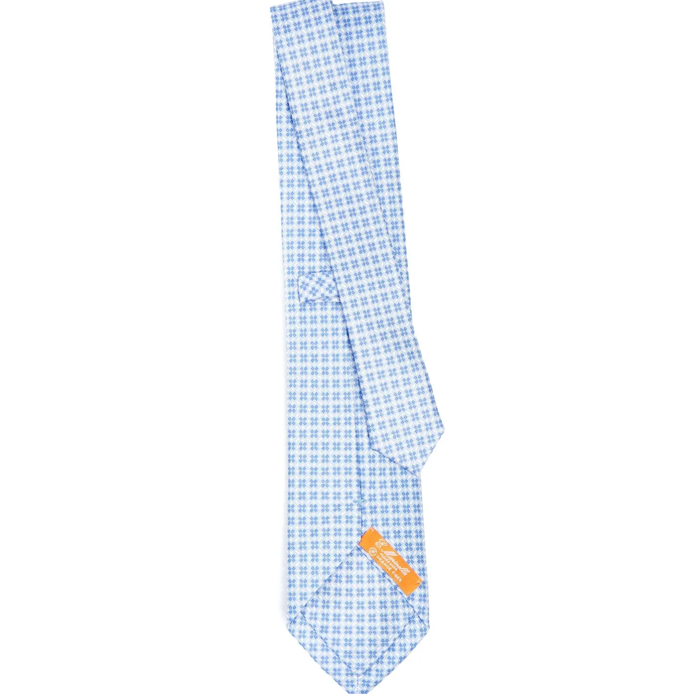 E.Marinella CRAVATTA IN SETA E ORANGE FIBER AZZURRA Collezione orange fiber Online