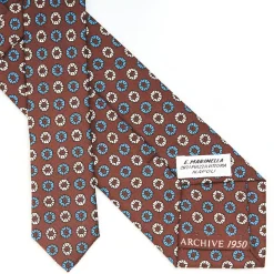 E.Marinella CRAVATTA IN SETA MARRONE SCURO Collezione archivio anno 1950