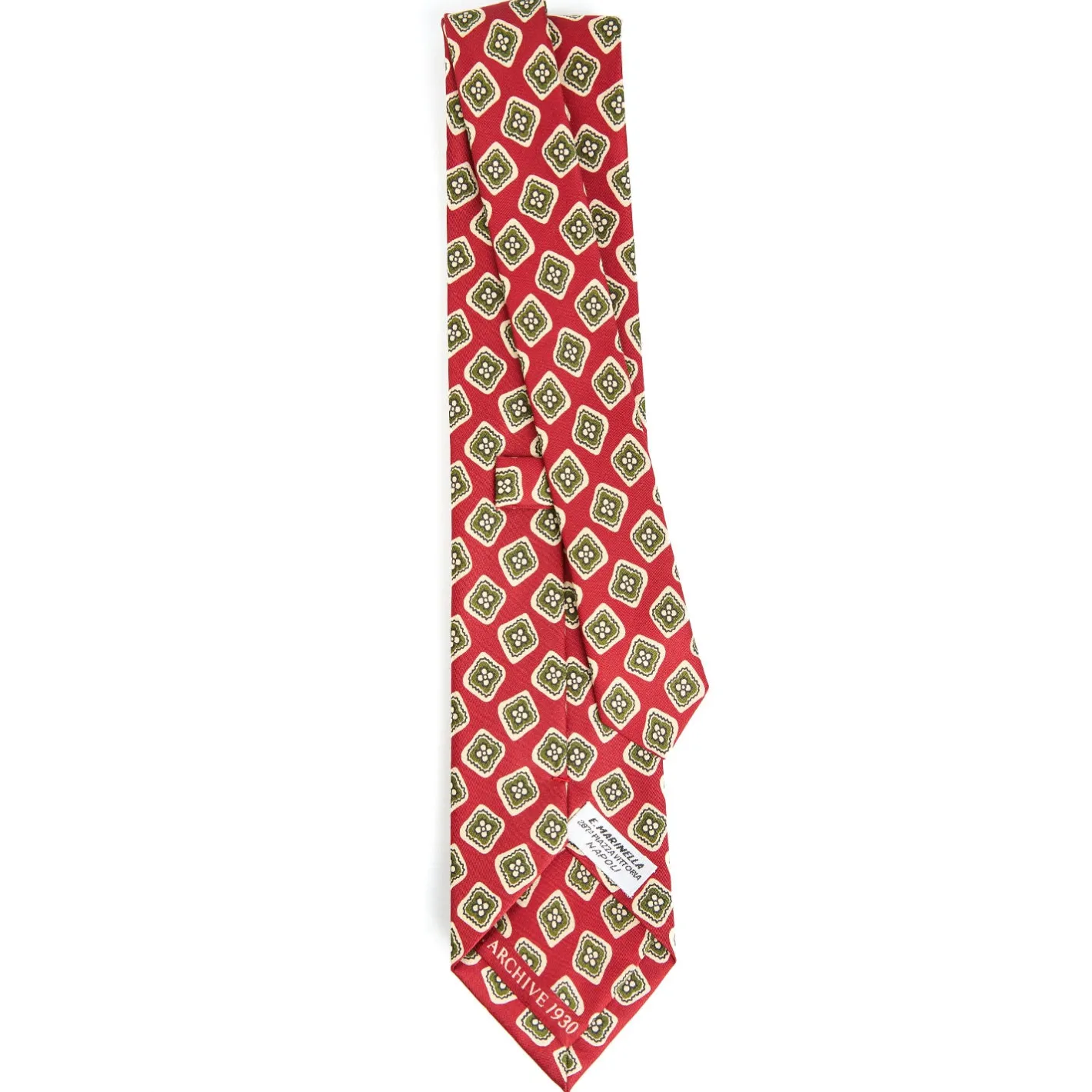 E.Marinella CRAVATTA IN SETA ROSSA Collezione archivio anno 1930 Clearance