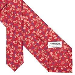 E.Marinella CRAVATTA IN SETA ROSSA Collezione archivio anno 1977 Outlet