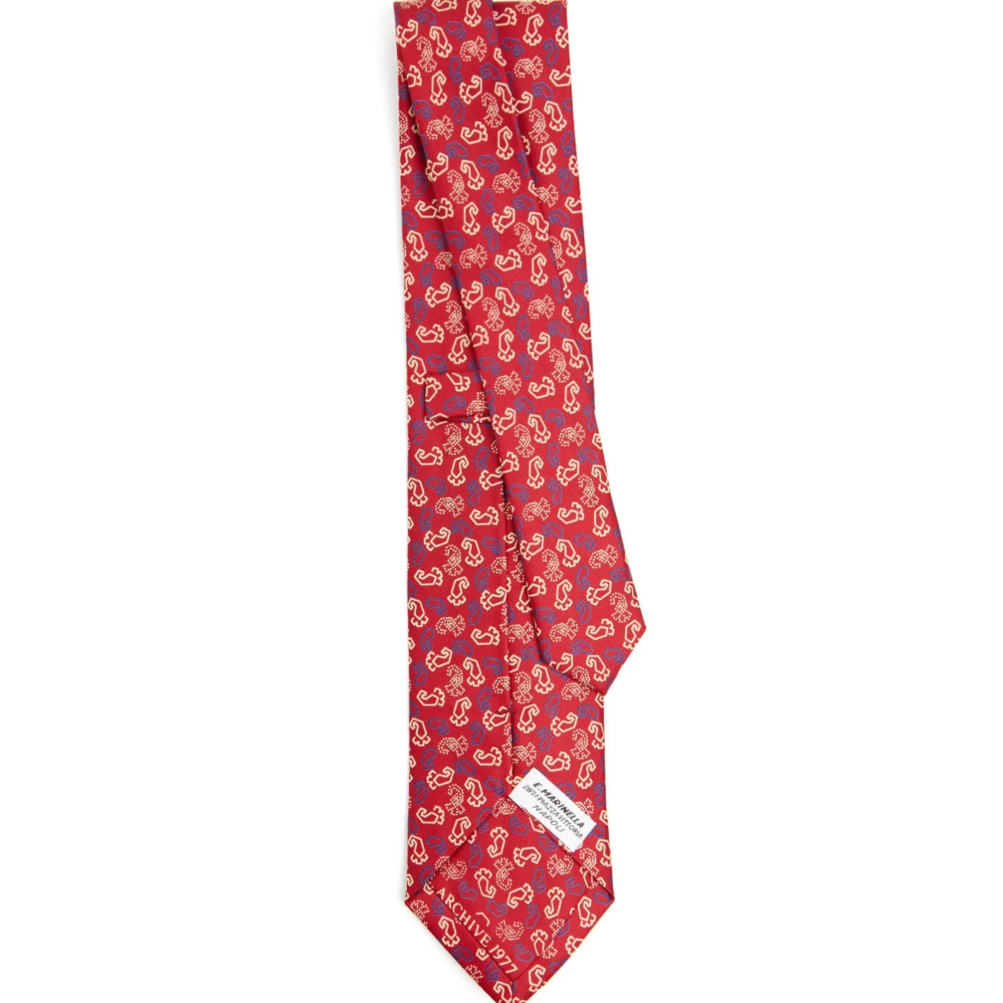 E.Marinella CRAVATTA IN SETA ROSSA Collezione archivio anno 1977 Outlet