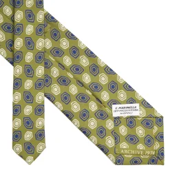 E.Marinella CRAVATTA IN SETA VERDE OLIVA Collezione archivio anno 1974 Discount