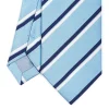 E.Marinella CRAVATTA REGIMENTAL IN SETA AZZURRA Righe blu e bianche Discount