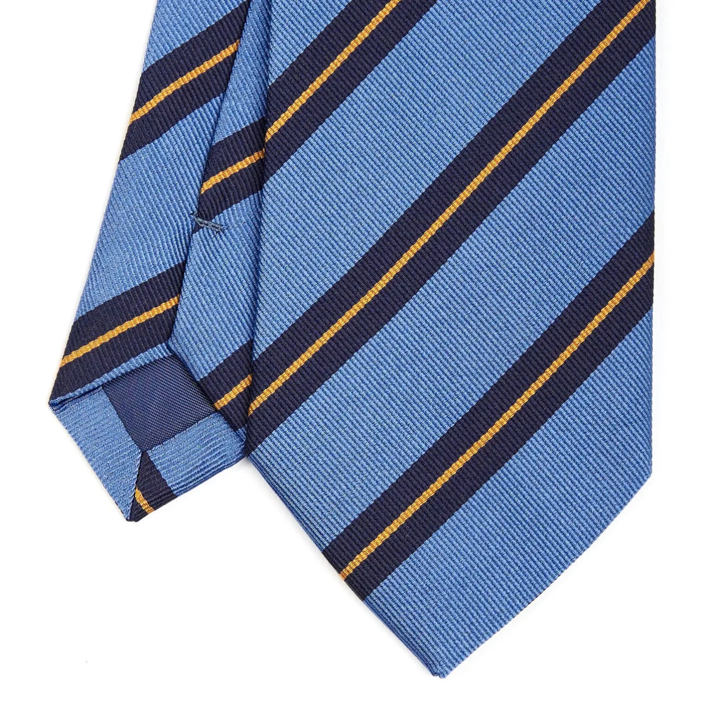 E.Marinella CRAVATTA REGIMENTAL IN SETA AZZURRO POLVERE Righe blu Sale