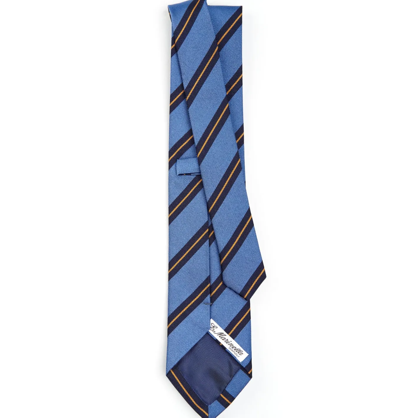 E.Marinella CRAVATTA REGIMENTAL IN SETA AZZURRO POLVERE Righe blu Sale