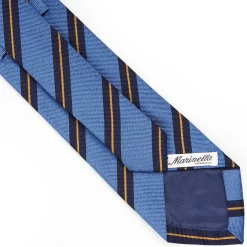 E.Marinella CRAVATTA REGIMENTAL IN SETA AZZURRO POLVERE Righe blu Sale