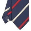 E.Marinella CRAVATTA REGIMENTAL IN SETA BLU SCURO Righe rosse e beige Online