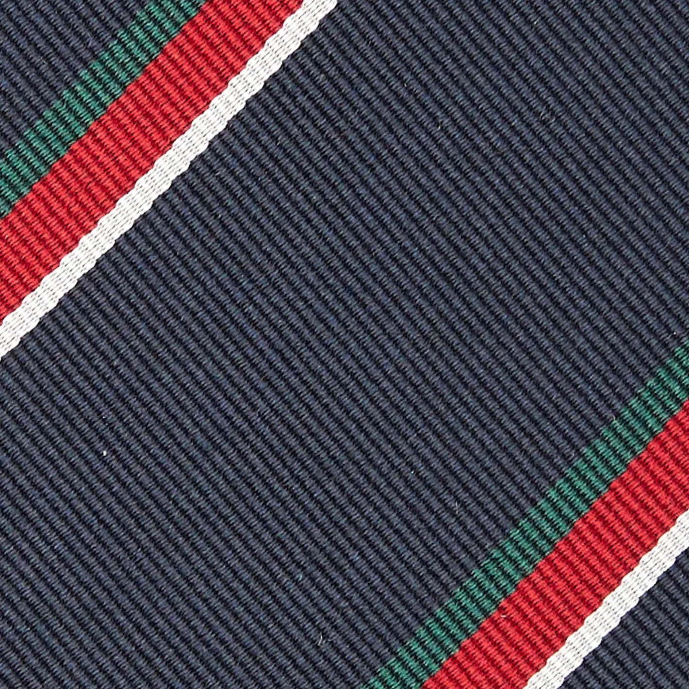E.Marinella CRAVATTA REGIMENTAL IN SETA BLU SCURO Righe verdi e rosse Hot