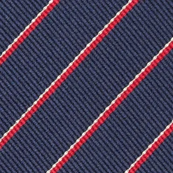 E.Marinella CRAVATTA REGIMENTAL IN SETA BLU SCURO Righe rosse Sale