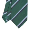 E.Marinella CRAVATTA REGIMENTAL IN SETA VERDE SCURO Righe blue e azzurre Online