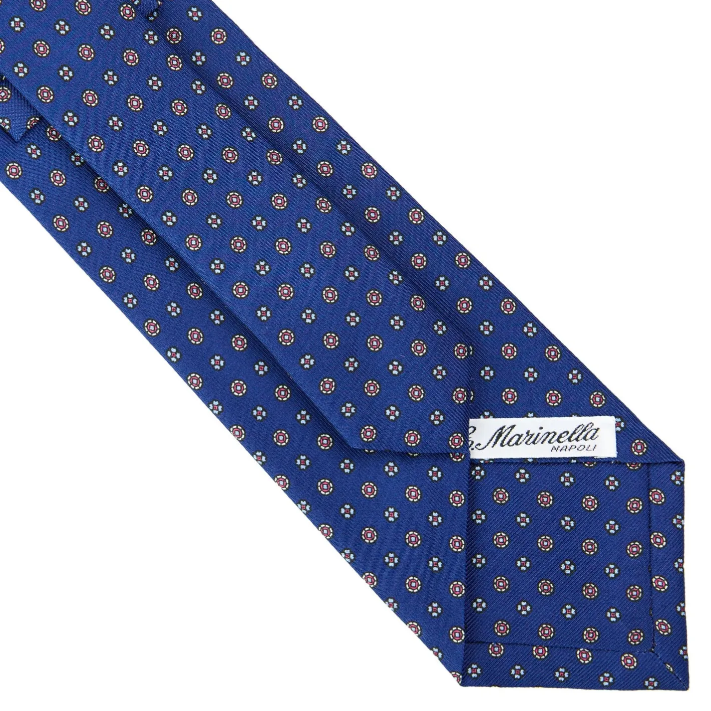 E.Marinella CRAVATTA SARTORIALE CLASSICA IN SETA BLU Microfantasia fiore Online