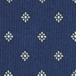 E.Marinella CRAVATTA SARTORIALE CLASSICA IN SETA BLU SCURO Microfantasia fiore Hot
