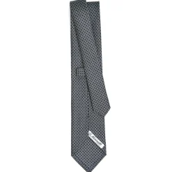 E.Marinella CRAVATTA SARTORIALE CLASSICA IN SETA BLU SCURO Microfantasia geometrica Sale