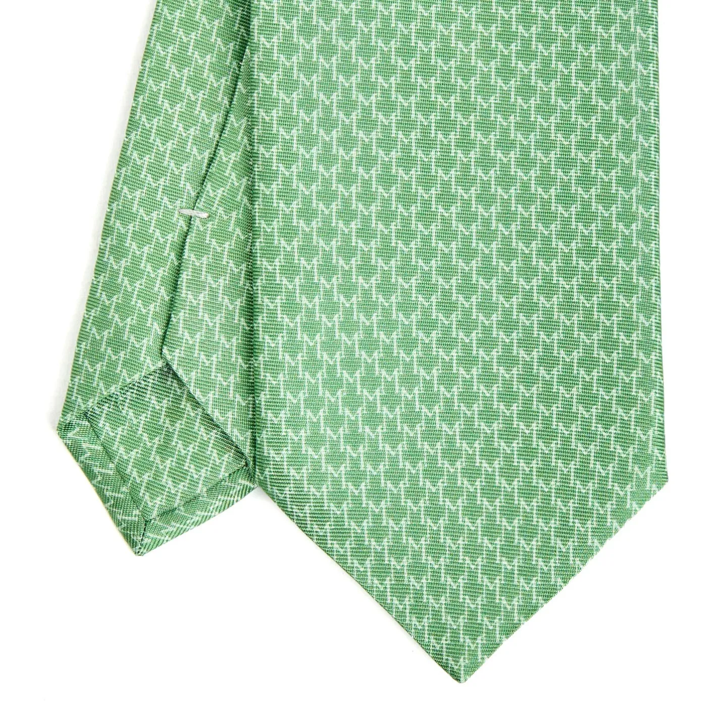 E.Marinella CRAVATTA SARTORIALE CLASSICA IN SETA VERDE Microfantasia m geometrica