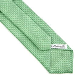 E.Marinella CRAVATTA SARTORIALE CLASSICA IN SETA VERDE Microfantasia m geometrica