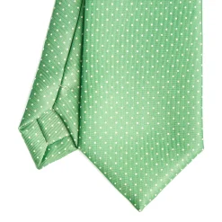 E.Marinella CRAVATTA SARTORIALE CLASSICA IN SETA VERDE Pois Outlet