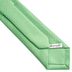 E.Marinella CRAVATTA SARTORIALE CLASSICA IN SETA VERDE Pois Outlet
