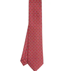 E.Marinella CRAVATTA SARTORIALE CLASSICA IN SETA BORDEAUX Microfantasia fiore Clearance