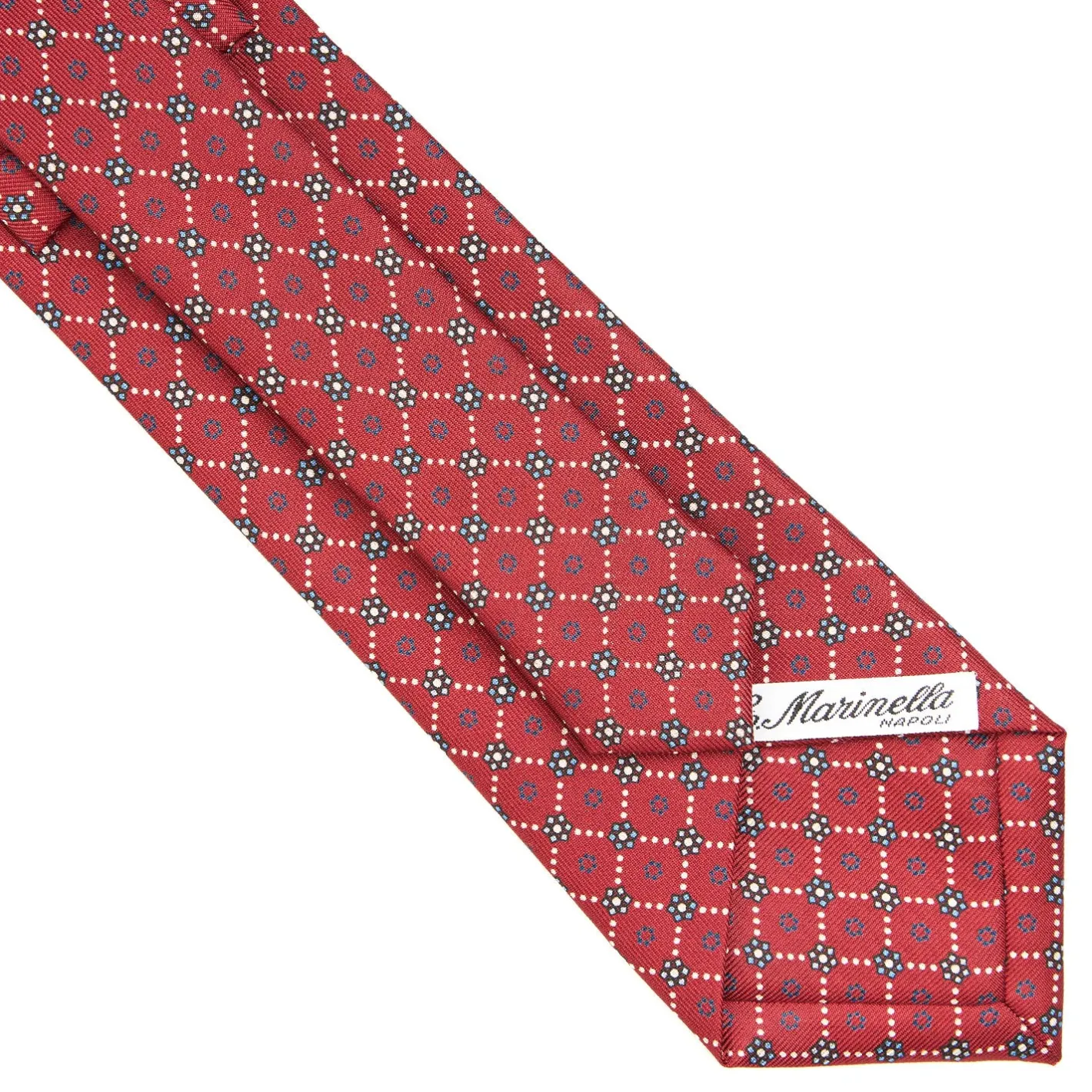 E.Marinella CRAVATTA SARTORIALE CLASSICA IN SETA BORDEAUX Microfantasia fiore Clearance