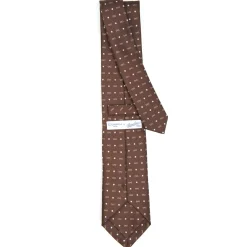 E.Marinella CRAVATTA SARTORIALE CLASSICA IN SETA MARRONE SCURO x borsalino