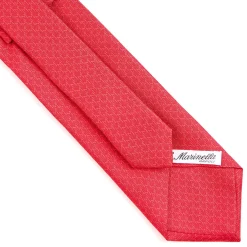 E.Marinella CRAVATTA SARTORIALE CLASSICA IN SETA ROSSA Microfantasia m geometrica New