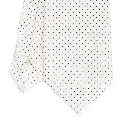 E.Marinella CRAVATTA SARTORIALE CLASSICA IN SETA BIANCA Pois Outlet