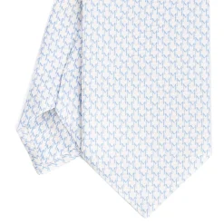 E.Marinella CRAVATTA SARTORIALE CLASSICA IN SETA BIANCA Microfantasia m geometrica Online