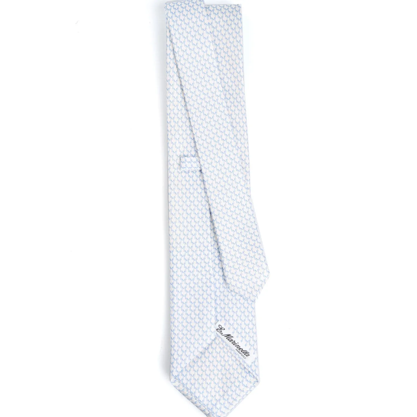 E.Marinella CRAVATTA SARTORIALE CLASSICA IN SETA BIANCA Microfantasia m geometrica Online