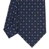 E.Marinella CRAVATTA SARTORIALE CLASSICA IN SETA BLU SCURO Microfantasia fiore Sale