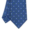 E.Marinella CRAVATTA SARTORIALE CLASSICA IN SETA BLU Microfantasia fiore Clearance
