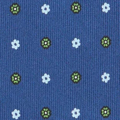 E.Marinella CRAVATTA SARTORIALE CLASSICA IN SETA BLU Microfantasia fiore Clearance