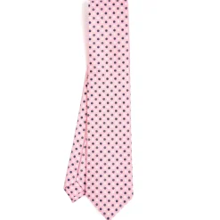 E.Marinella CRAVATTA SARTORIALE CLASSICA IN SETA ROSA Microfantasia fiore Outlet