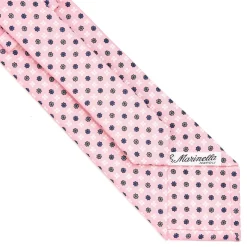 E.Marinella CRAVATTA SARTORIALE CLASSICA IN SETA ROSA Microfantasia fiore Outlet