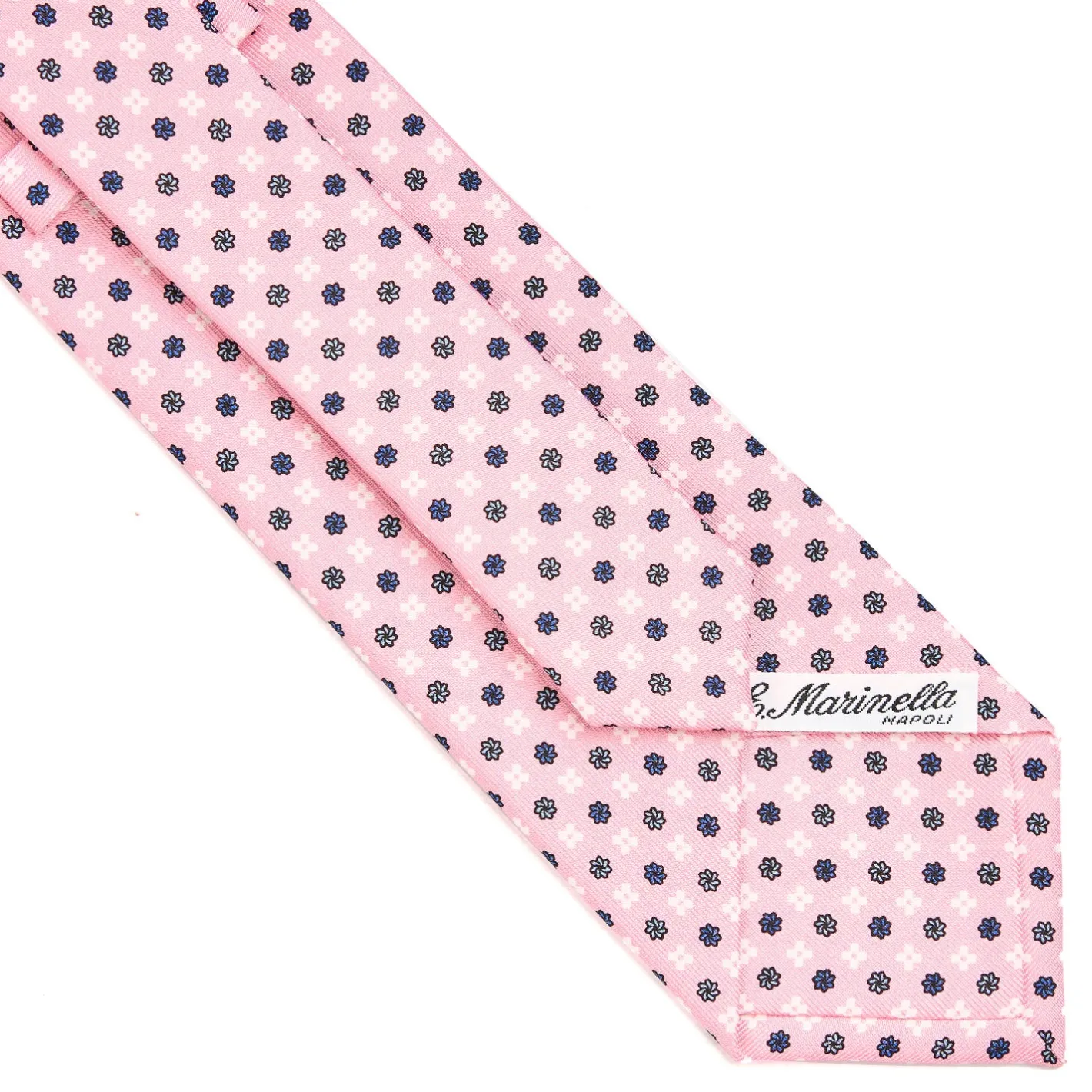 E.Marinella CRAVATTA SARTORIALE CLASSICA IN SETA ROSA Microfantasia fiore Outlet