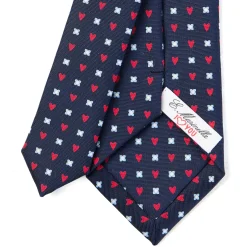 E.Marinella CRAVATTA SARTORIALE CLASSICA IN SETA BLU SCURO Collezione san valentino Best