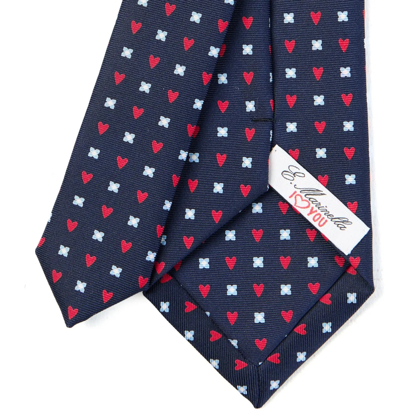 E.Marinella CRAVATTA SARTORIALE CLASSICA IN SETA BLU SCURO Collezione san valentino Best