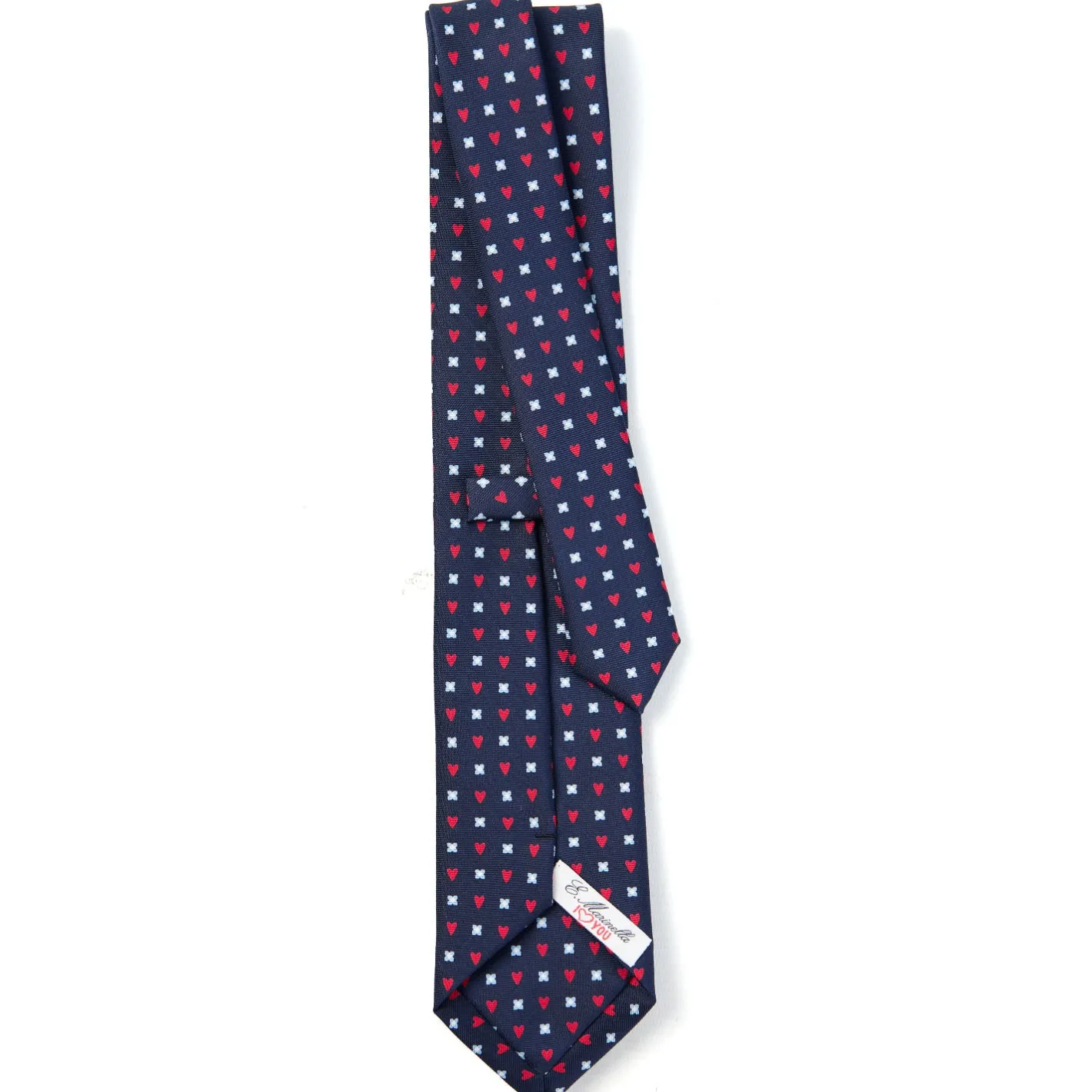 E.Marinella CRAVATTA SARTORIALE CLASSICA IN SETA BLU SCURO Collezione san valentino Best