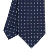 E.Marinella CRAVATTA SARTORIALE CLASSICA IN SETA BLU SCURO Microfantasia fiore
