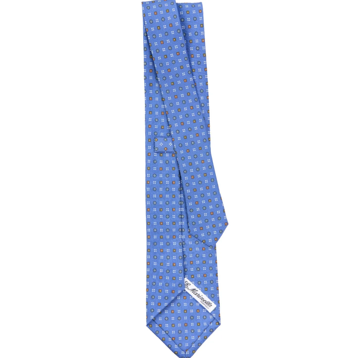 E.Marinella CRAVATTA SARTORIALE CLASSICA IN SETA AZZURRO POLVERE Microfantasia fiore Hot