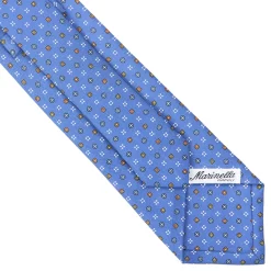 E.Marinella CRAVATTA SARTORIALE CLASSICA IN SETA AZZURRO POLVERE Microfantasia fiore Hot