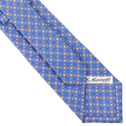 E.Marinella CRAVATTA SARTORIALE CLASSICA IN SETA AZZURRO POLVERE Microfantasia fiore Hot