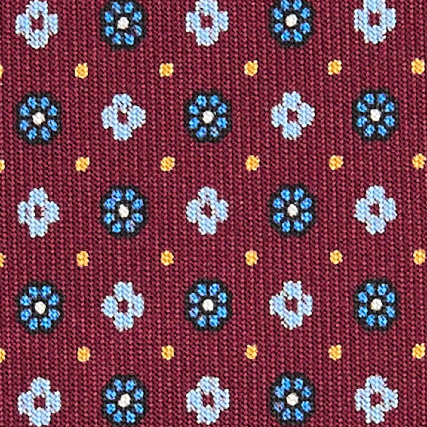 E.Marinella CRAVATTA SARTORIALE CLASSICA IN SETA BORDEAUX Microfantasia fiore New
