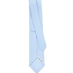 E.Marinella CRAVATTA SARTORIALE CLASSICA IN SETA AZZURRA Pois