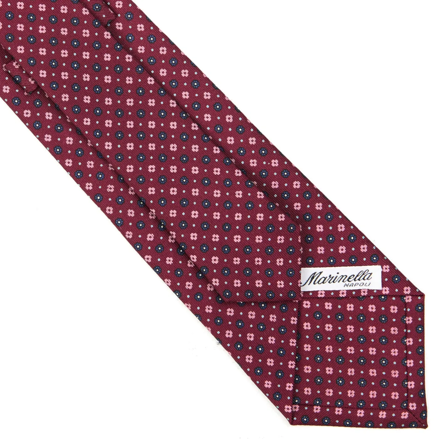 E.Marinella CRAVATTA SARTORIALE CLASSICA IN SETA BORDEAUX Microfantasia fiore Best