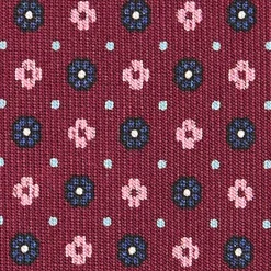 E.Marinella CRAVATTA SARTORIALE CLASSICA IN SETA BORDEAUX Microfantasia fiore Best