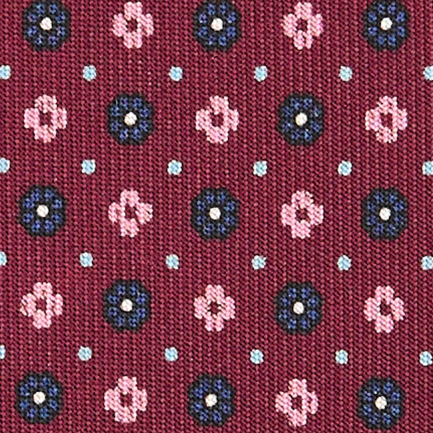 E.Marinella CRAVATTA SARTORIALE CLASSICA IN SETA BORDEAUX Microfantasia fiore Best