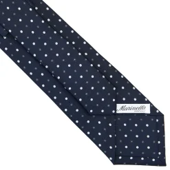 E.Marinella CRAVATTA SARTORIALE CLASSICA IN SETA BLU SCURO Microfantasia fiore Outlet