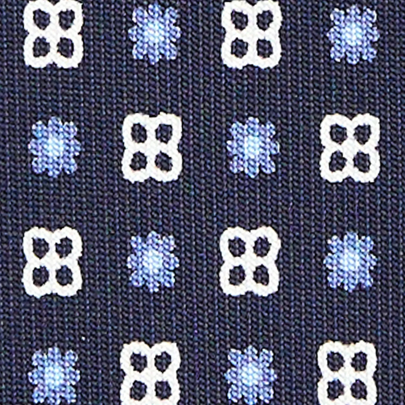 E.Marinella CRAVATTA SARTORIALE CLASSICA IN SETA BLU SCURO Microfantasia fiore Best